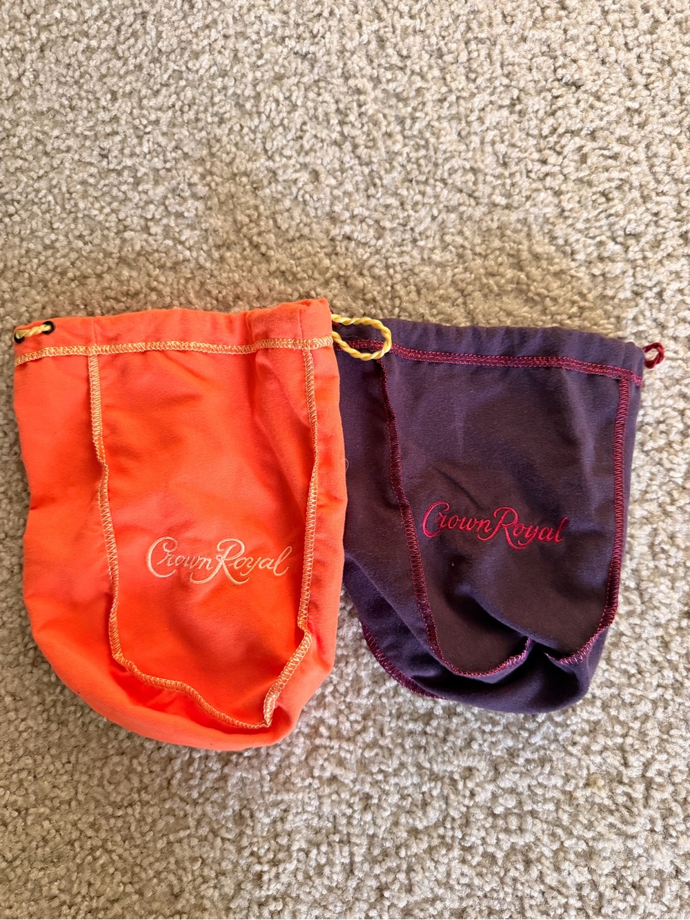 Drawstring Pouch - Orange & Purple
